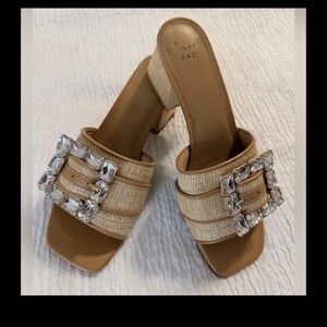 A New Day NWT Women's Beige Embellished Mules